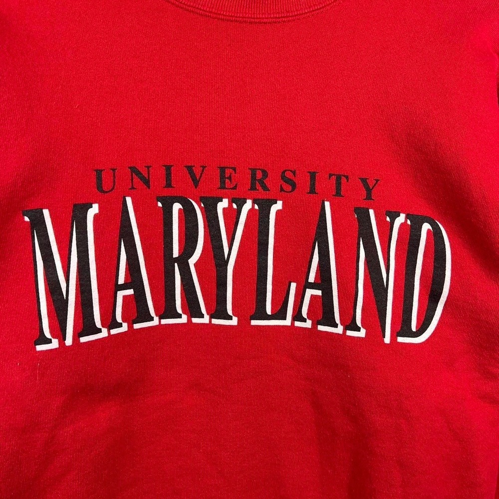 Vintage University of Maryland Red MV Sport Crewneck S - Picture 2 of 6